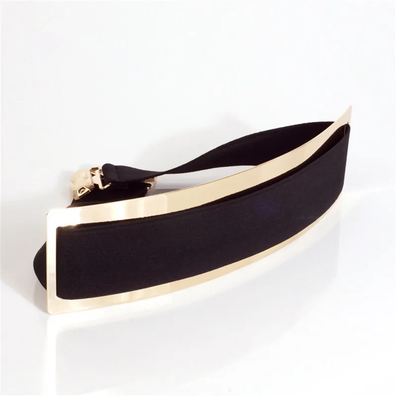 Эластичный металлический поясной ремень с зеркальным покрытием широкая лента