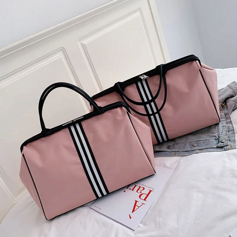 WOBAG модная полосатая Женская дорожная сумка выходные спортивные сумки для