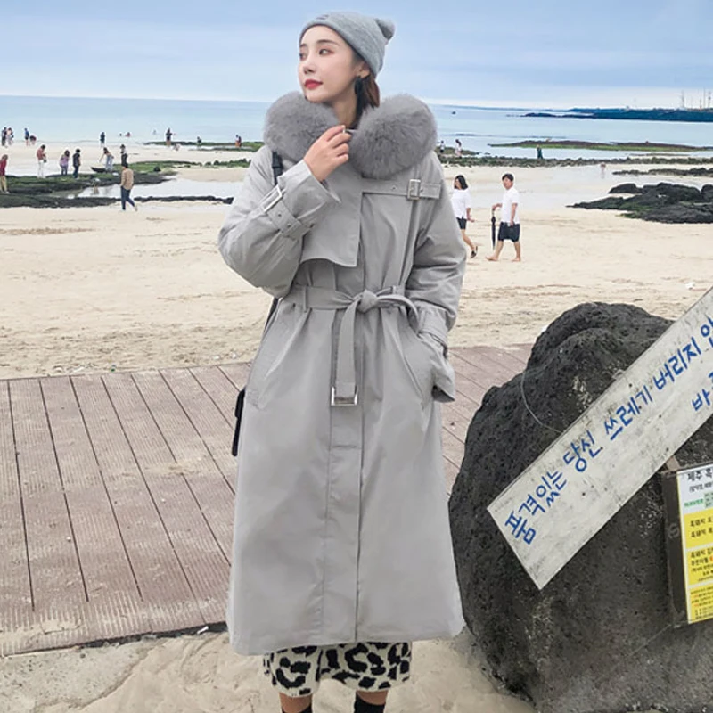 Женский пуховик с капюшоном Janveny Толстая теплая длинная парка на 90% белом утином