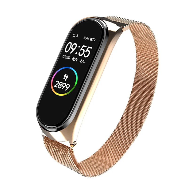 Магнитный ремешок для Xiaomi Mi Band 6 5 4 3 сменный Браслет Для MiBand металлический браслет