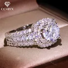 Женские обручальные кольца CC, двухслойные Свадебные кольца с квадратным фианитом, CC3103, Прямая поставка