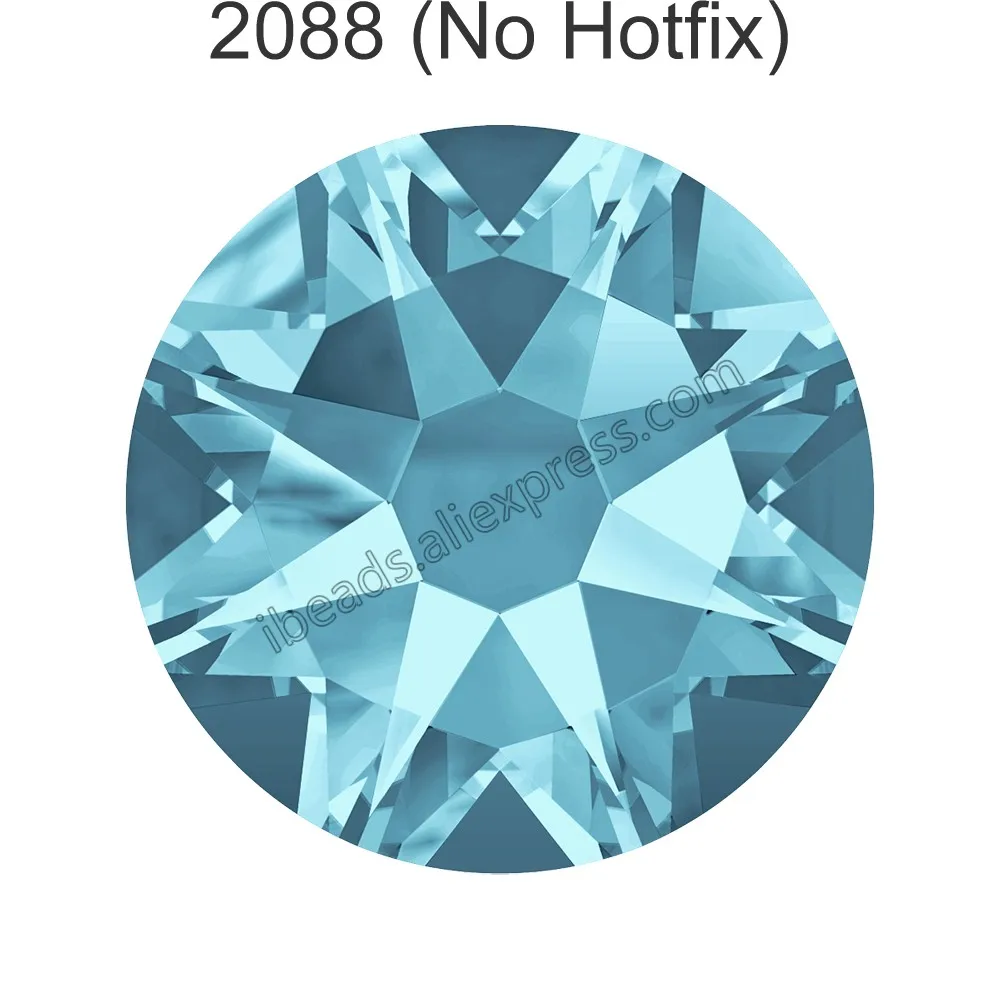 Aquamarine 202 F 24 шт.) Оригинальные кристаллы Swarovski 2058 XILION 2088 XIRIUS Rose без горячей фиксации стразы с плоской задней частью для украшения ногтей - Цвет: Aquamarine 202 F