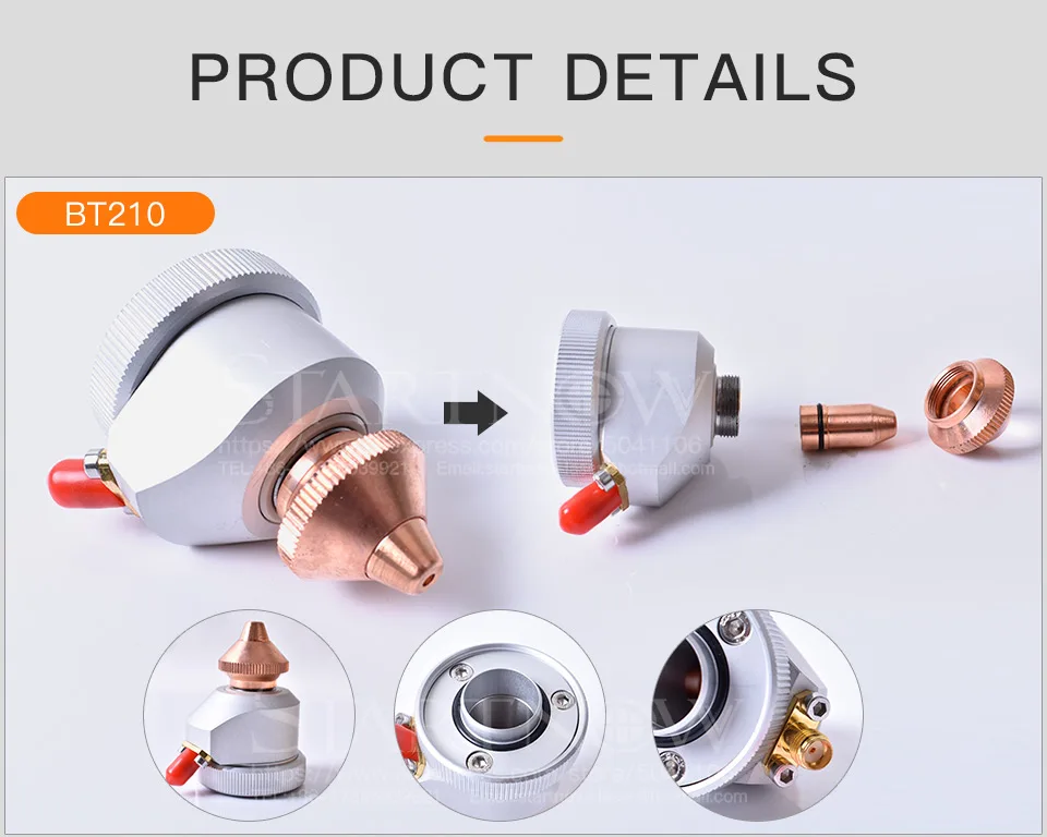 Raytools волоконная Лазерная режущая головка BT210 BT230 BT240 BT240S WSX001A насадка соединительная часть для волоконно-металлической режущей машины