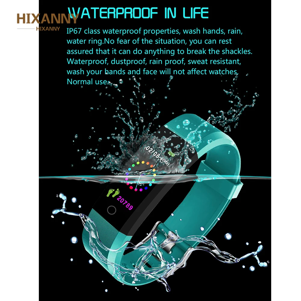 Bluetooth ID115 Plus Smart Bracelet Color Display Waterproof Band Sport Fitness Tracker Heart Rate Monitor Wristband | Электроника