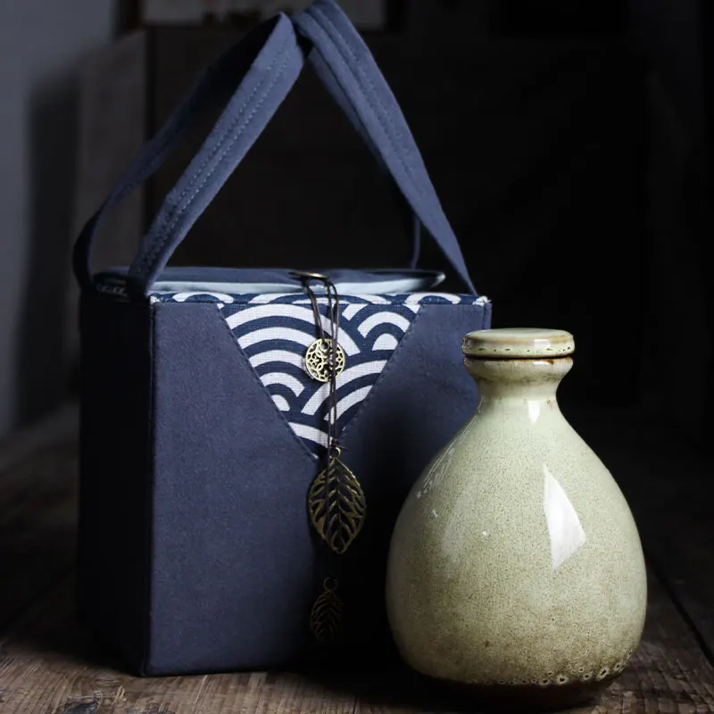 

Retro Vintage Ceramics Hip Flask Classic Japanese Style Home Hip Flask Sake Bottle Gift Decantador De Vino Drinkware BK50JH