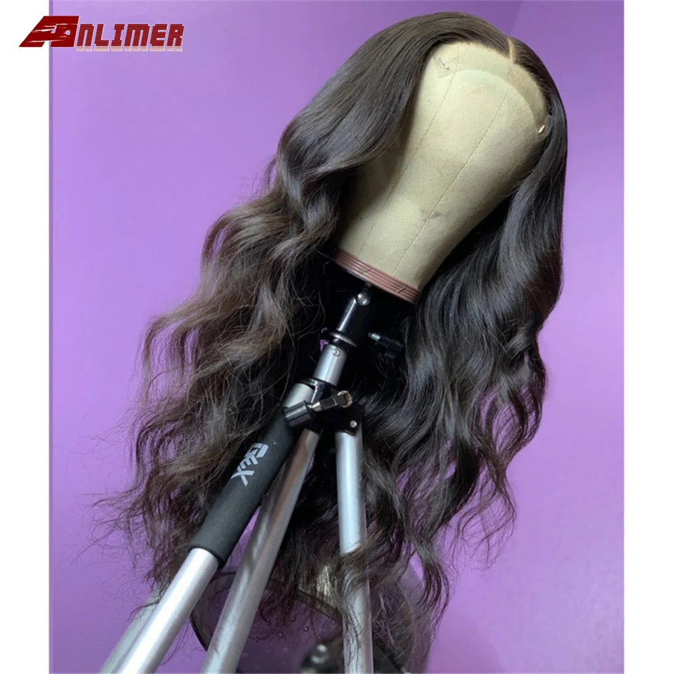 Anlimer волнистый парик для тела кружевные передние человеческие волосы парики