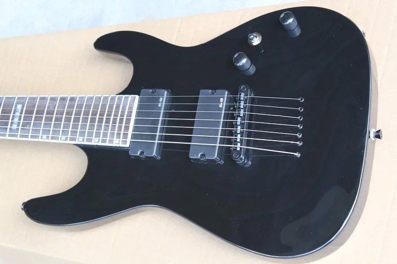 

Chinese guitar factory custom black Electric Guitar,7 string solid string thru body 01