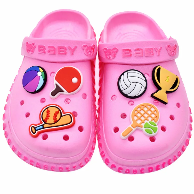 1pcs Sports Style Shoe Charms Basketball/Soccer/Baseball/Football Model Garden Shoe Accessories croc jibz for Kid X-mas gift
