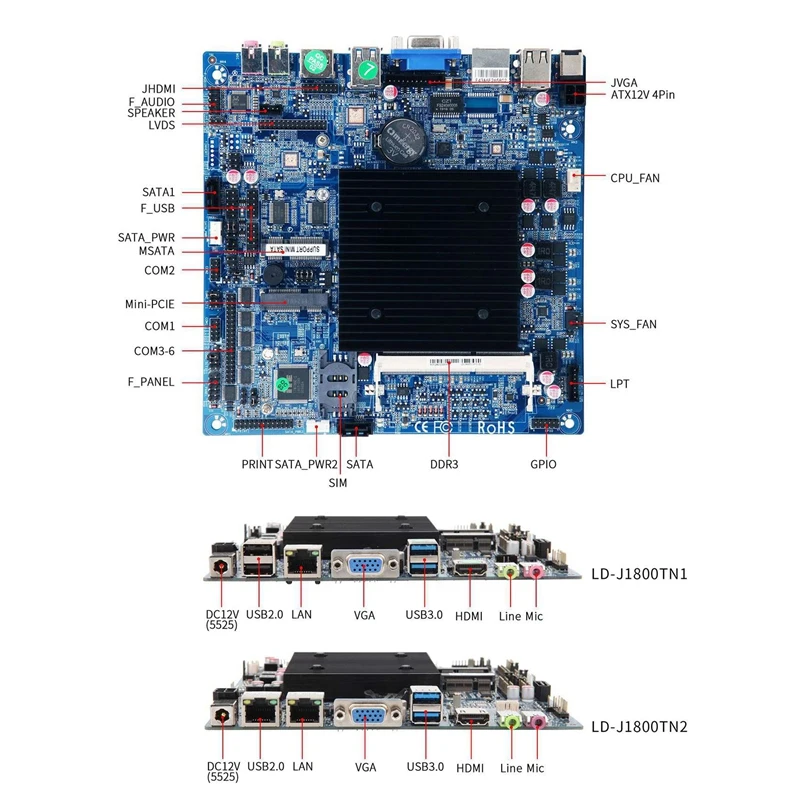Материнская плата J1800 Intel Celeron 2 58 ГГц DDR3 | Компьютеры и офис