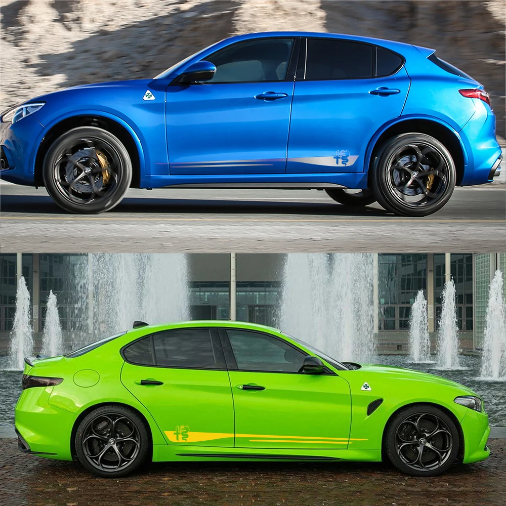Виниловые наклейки на дверь автомобиля 2 шт. для Alfa Romeo 159 147 Giulietta Stelvio 4C MITO 156 Giulia GT