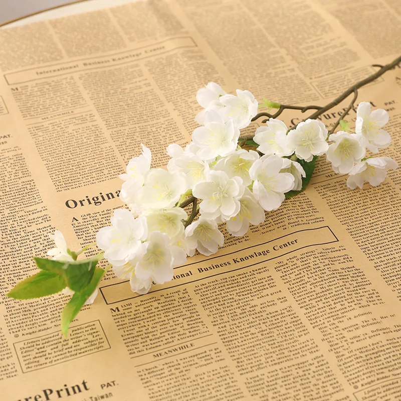 

Short Branch Small Peach Blossom Artificial Flowers for Home Table Decoration Photography Props Wedding Background Fake Flowers