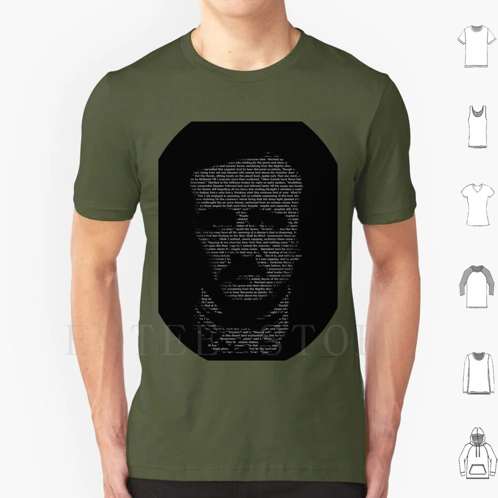 Поэма Ворона на изображении Эдгара Аллана По Мужская хлопковая футболка 6xl ворон