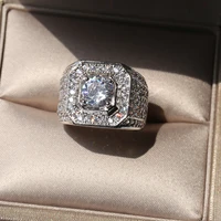 men ring cubic zirconia luxury jewelry bridegroom wedding trendy jewelry engagement party gift domineering ringen