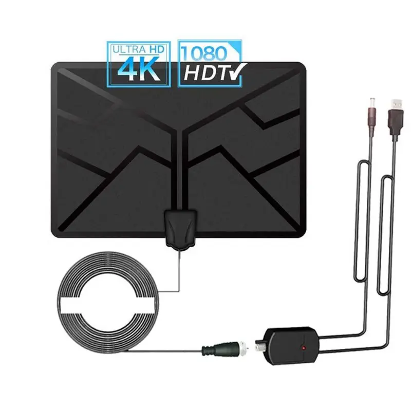 Черная Смарт Интернет цифровая HD ТВ антенна с USB Усилитель сигнала DVB-T2 Hd Чистый