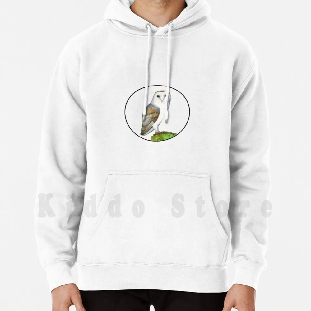

Barn Owl Bird Watercolor Painting Wildlife Artwork hoodie long sleeve Barn Owl Snowy Owl Screech Owl White Owl