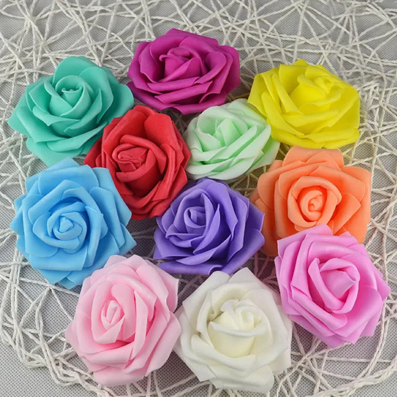 100 шт. искусственные головки розы из пены ЭВА 7 см|head flower|head titaniumhead band flower |