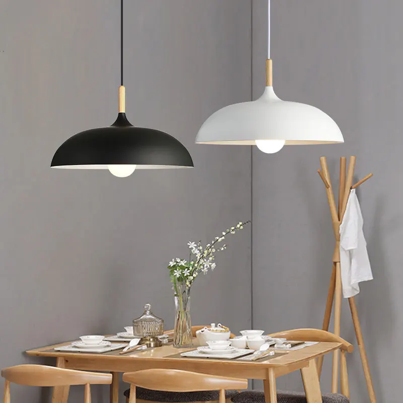 Minimalist Modern Pendant Lamps E27 Wood & Aluminum Lampshade Hanging & Pendant Lights 110V 220v for Art Fashion Decor Luminaire