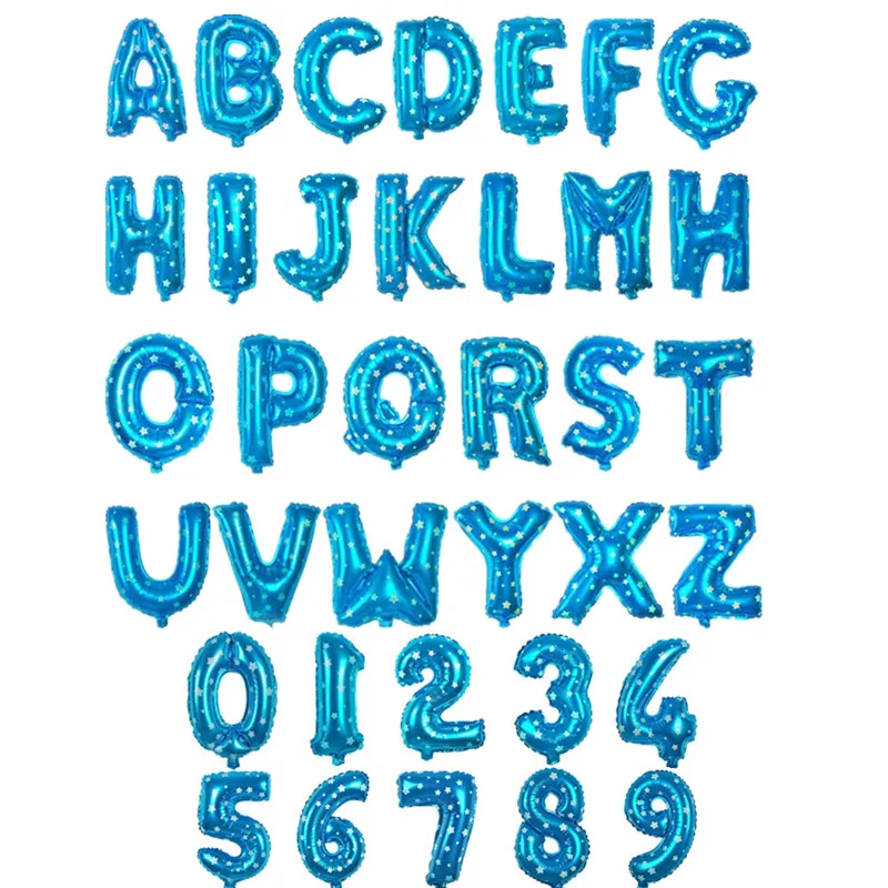16 дюймов Количество воздушных шаров цифры название костюм синего цвета с