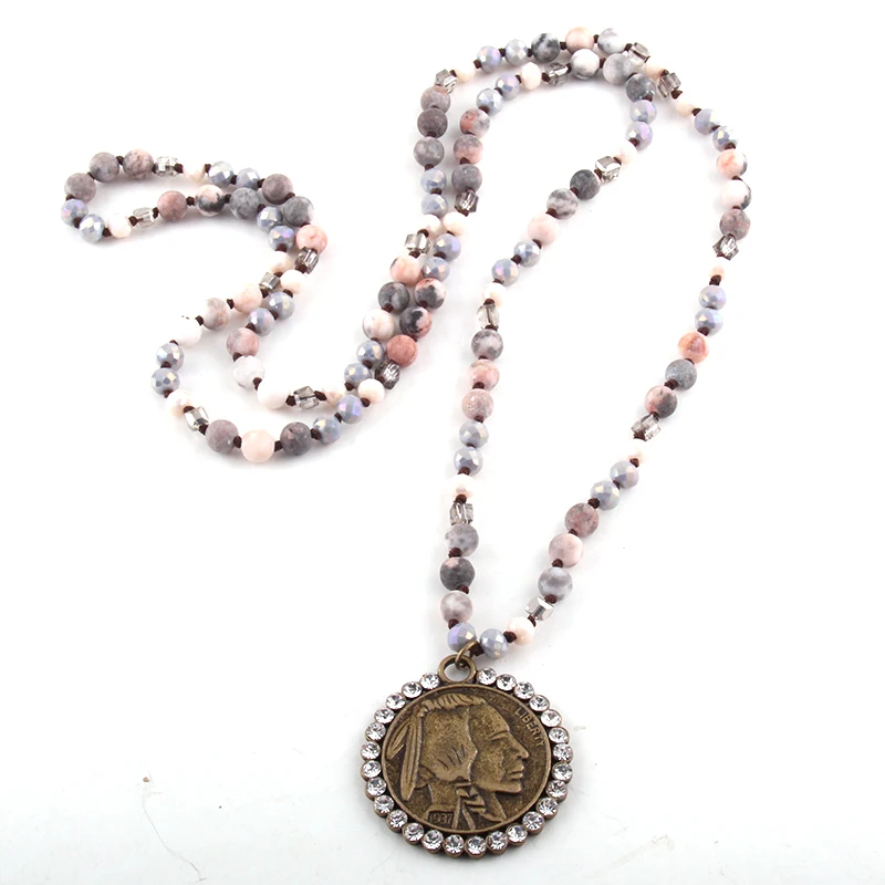 Модные богемные этнические ювелирные изделия 6 мм натуральные камни и стекло