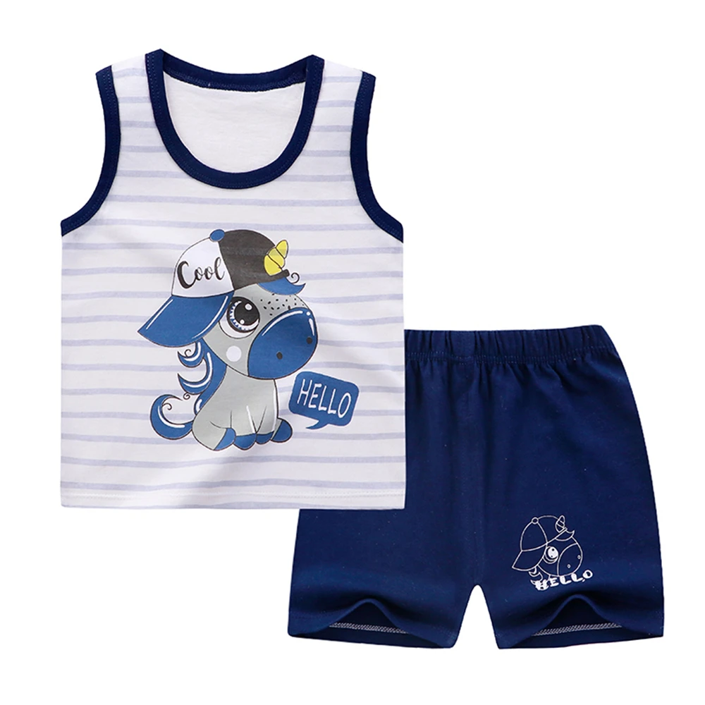 

Baby Clothes Girl Sets Infant Boy Clothes for New Born Summer Girl's Shorts Set with Sleeveless Vest Cotton Boys Kids Set 3 year