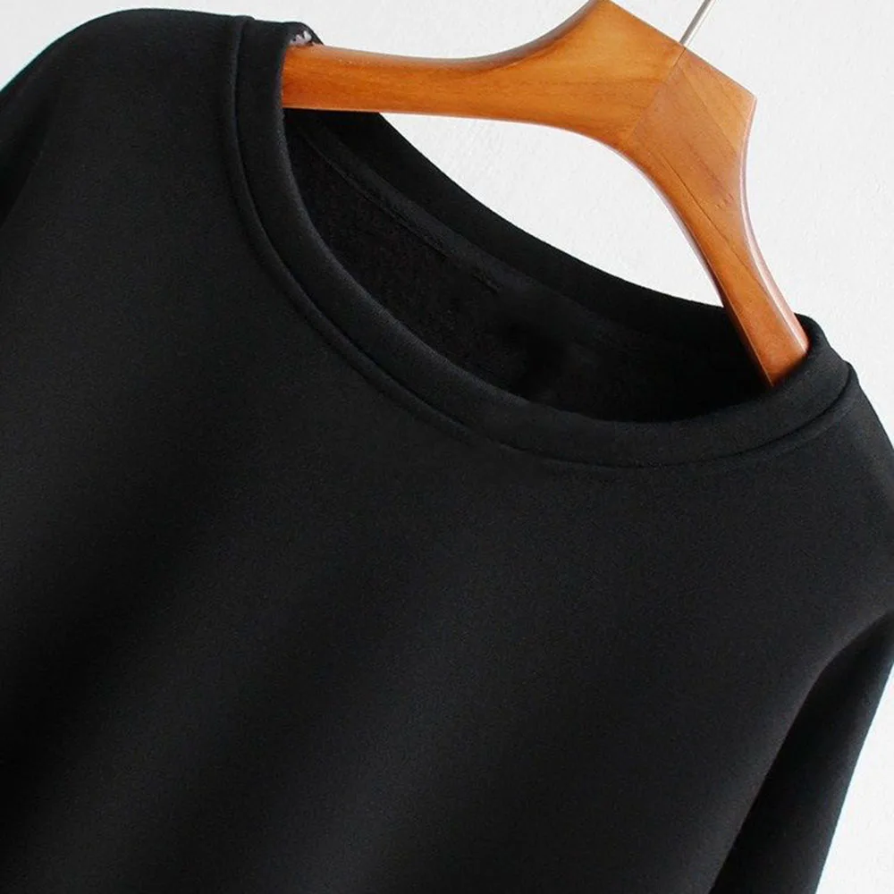 

Hoodie Women New Stitching Sweater Sleeve Fashion Casual Loose New Sweatshirt Korean Autumn Winter Thicken Warm Round Neck