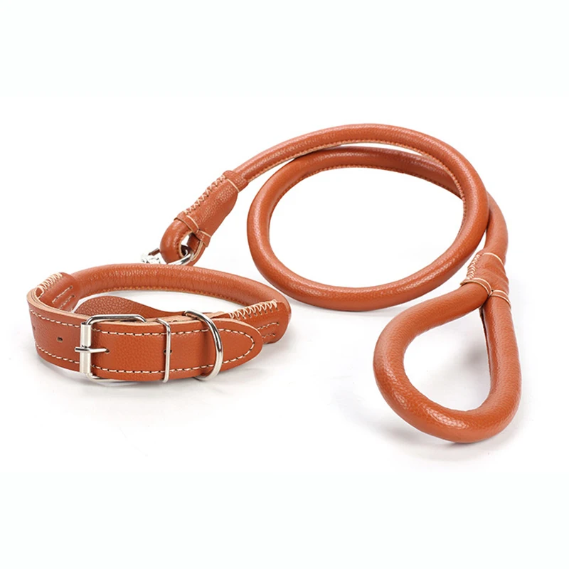 Ошейник и поводок для собак из искусственной кожи тренировочный больших