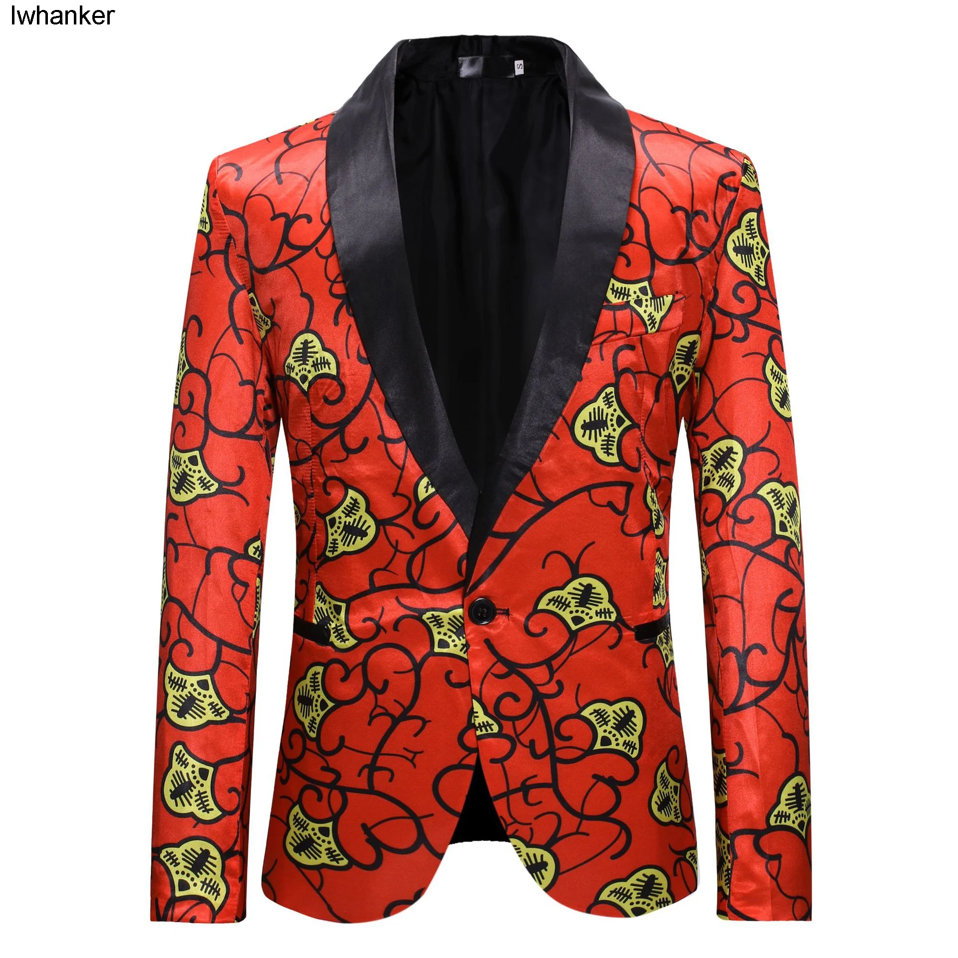 

Модный Лидер продаж, модный мужской цветочный костюм, контрастное Мужское пальто с отложным воротником