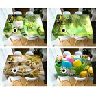 Прямоугольнаякруглая мягкая утолщенная хлопковая Праздничная скатерть с рисунком снеговика и колокольчика, пылезащитное покрытие