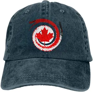Canada Flag Sports Denim Cap Adjustable Unisex Plain Baseball Cowboy Snapback Hat