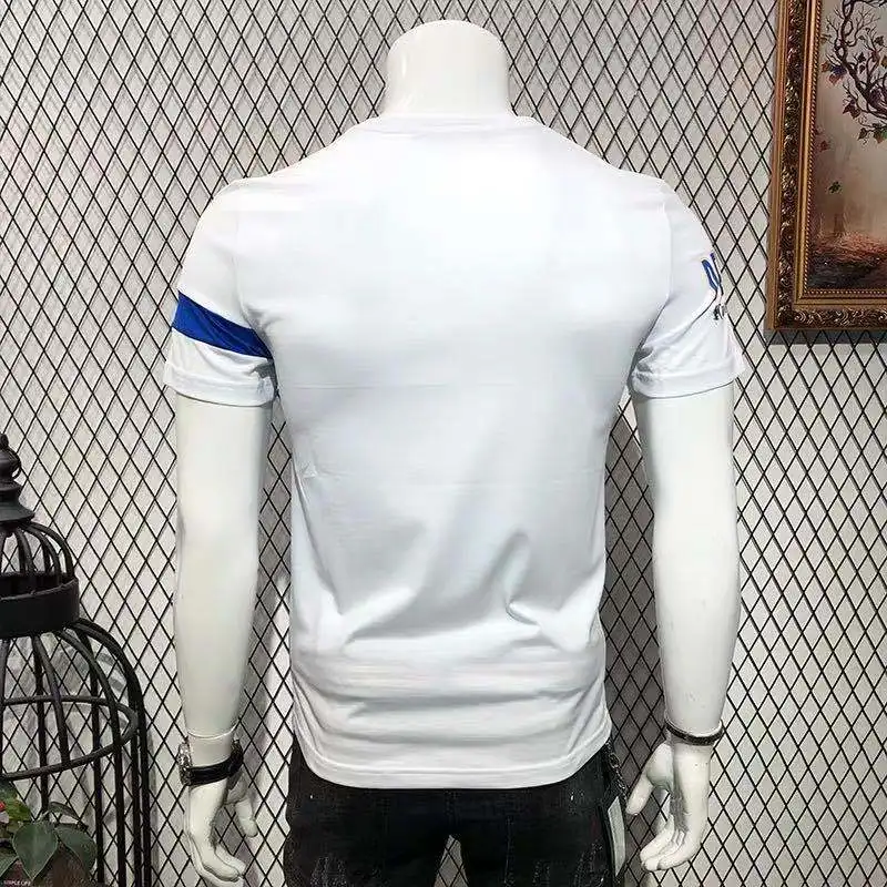 

Top Men t-shirt 2020 Korean men's short sleeve T-shirt summer printed half sleeve cotton T-shirt round neck slim personality