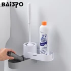 Мягкий силиконовый держатель для туалетной щетки BAISPO TPR с основанием, бытовая щетка для чистки пола для туалета, набор аксессуаров для ванной комнаты