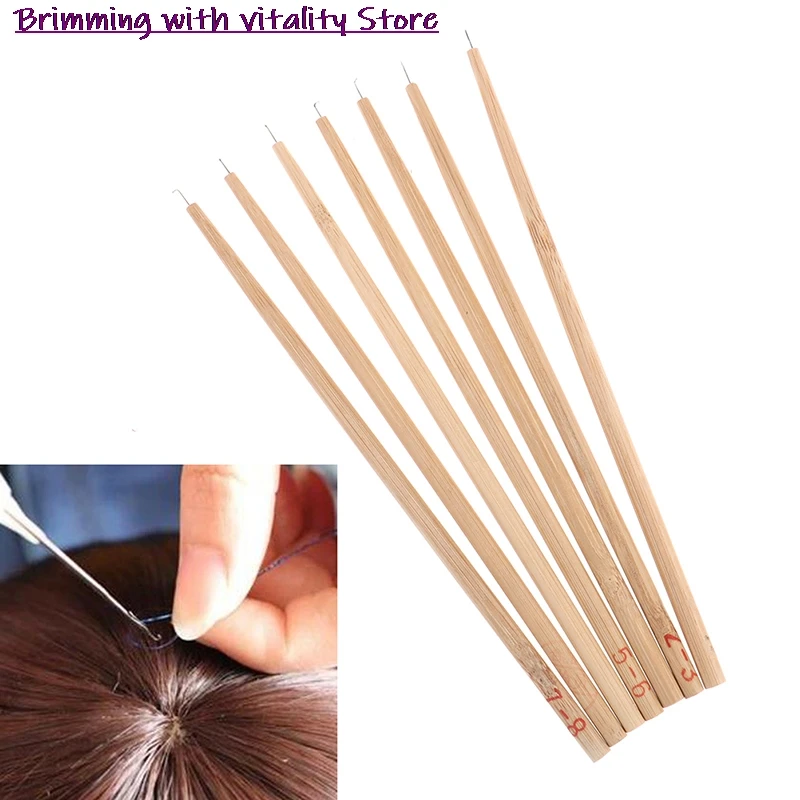 

Wooden Handle Ventilation Needle Lace Net Hook Needles Wig & Extension Supplies
