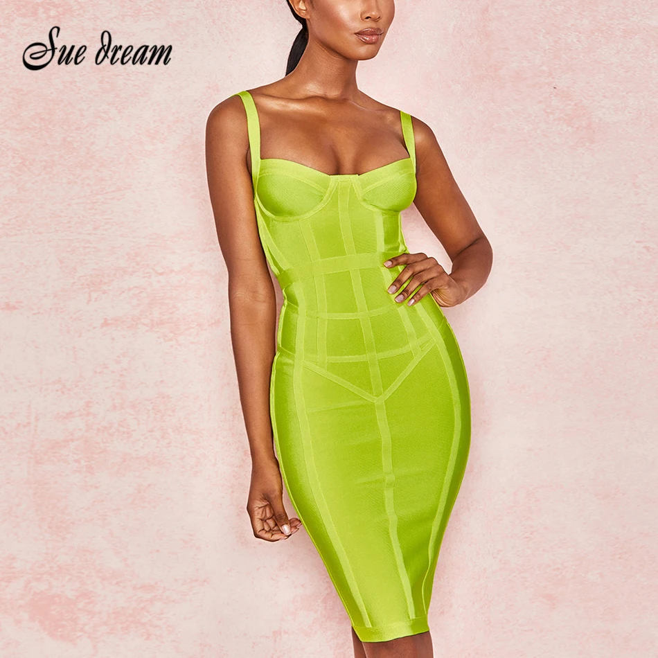 2021 летнее Новое высококачественное женское желтое зеленое облегающее платье на