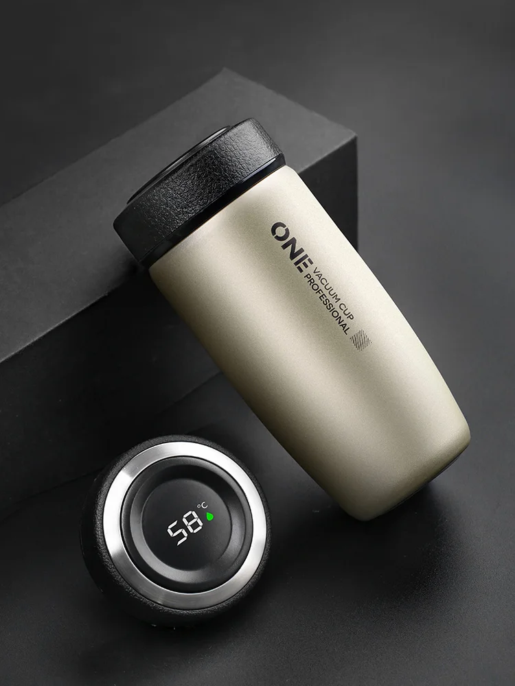 

Умный термос из нержавеющей стали 304 для мужчин, высококачественный портативный автомобильный стакан для воды с коротким жиром и крышкой, ч...