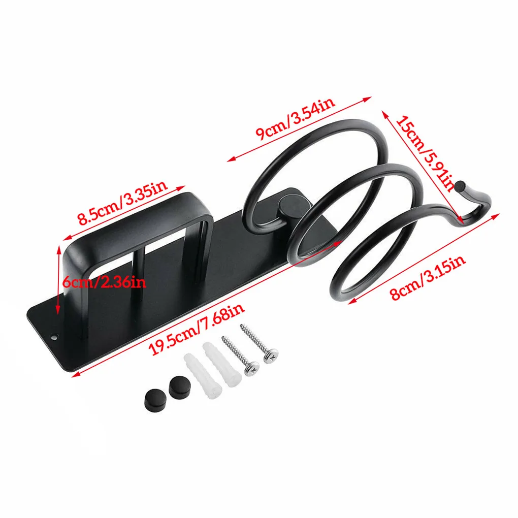 

Bathroom Accessories Hair Dryer Holder Straightener Rack Wall Mount Space Aluminum Storage Organizer High Quality Shelf For Home