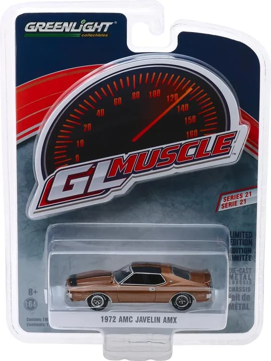 GreenLight 1:64 1972 AMC Javelin AMX сплав модель автомобиля металлические игрушки для детей