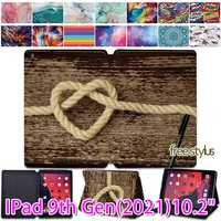 tablet case for ipad 10 2 inch 9th generation 2021 leather folding bracket protective cover for apple ipad 9 case