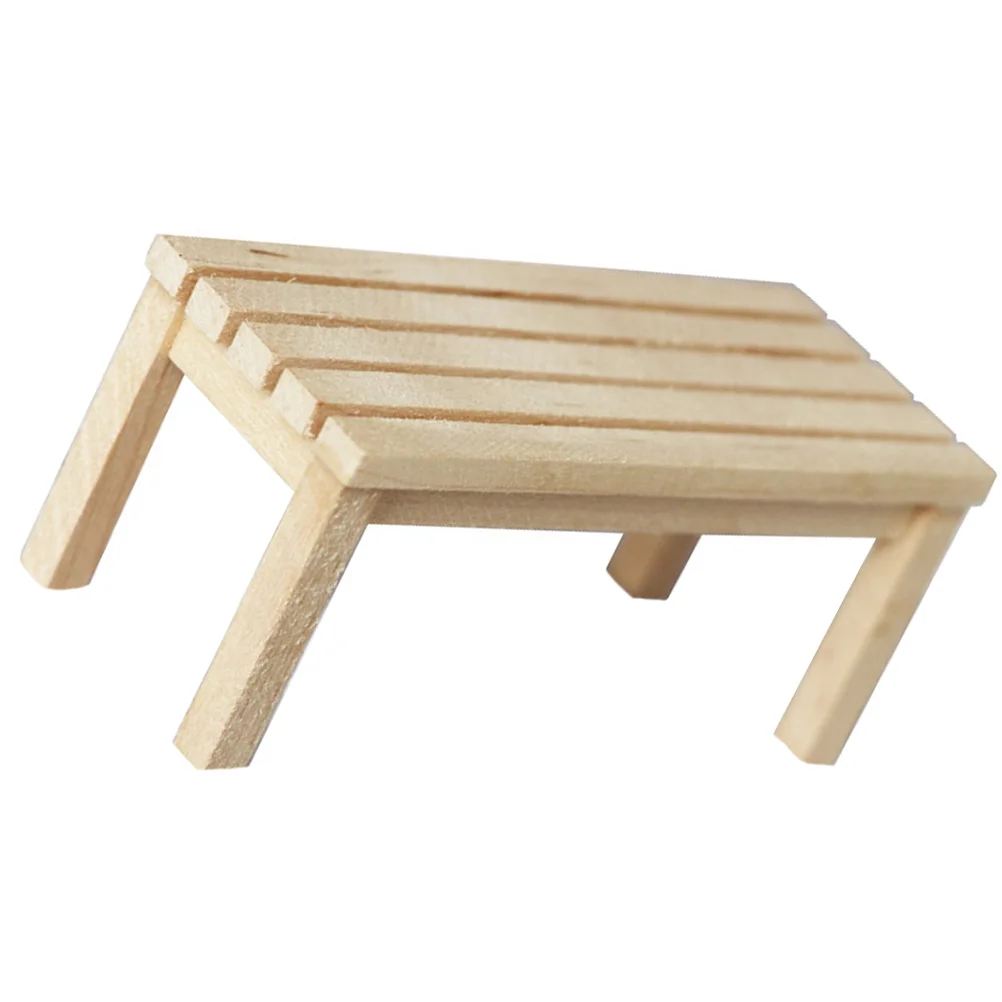

1Pc Mini Wooden Bench Model Mini House Miniature Furniture Desktop Ornament