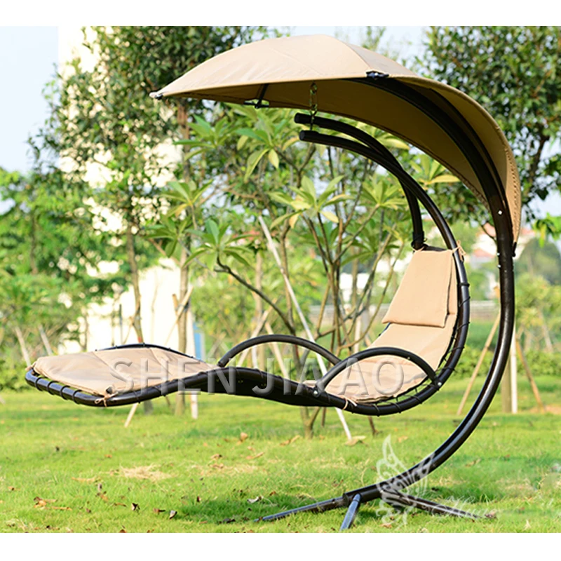 

Садовое кресло-качалка, открытый комнатный гамак-качалка, водонепроницаемое подвесное кресло с козырьком от солнца, для балкона, со стальным стержнем
