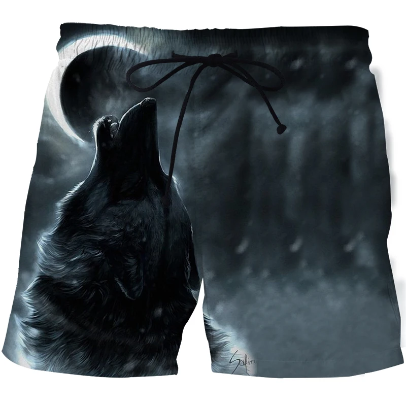 Светильник волк Для мужчин 3D принт Шорты Мужские для купания зверьков мальчиков