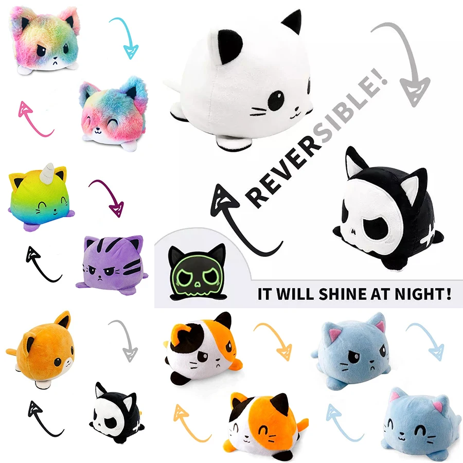 

Cara pulpo Cara doble Multifunction Cara Toys Stuffed Kids Ornaments home decor Birthday New year gift christmas gift