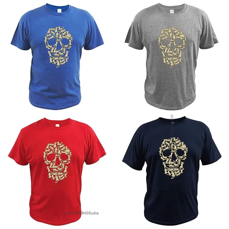 Футболка с котом черепом пародия милые котята креат дизайн животные влюбленные