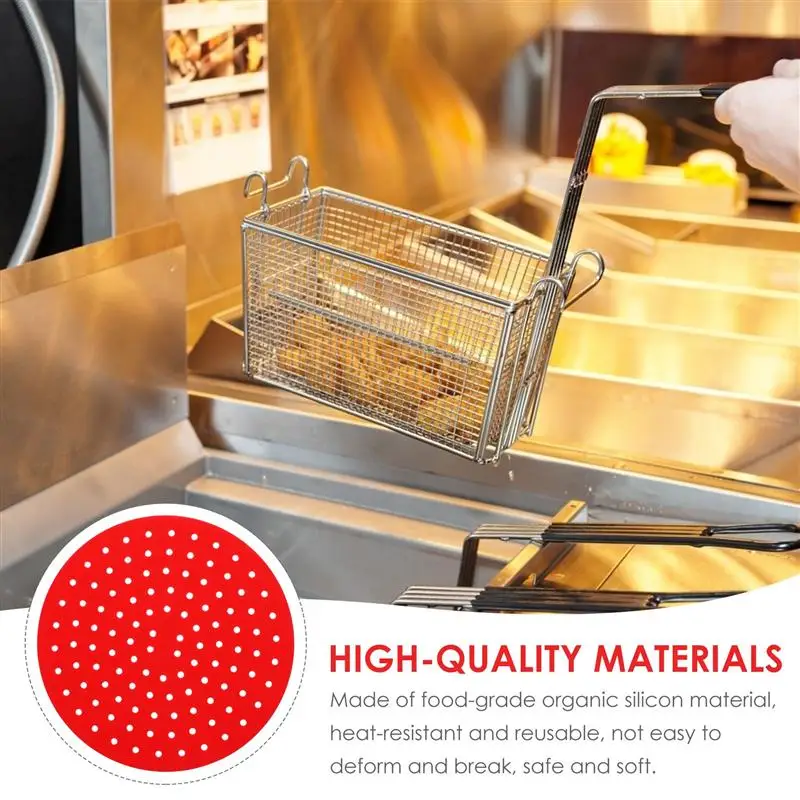 

1Pc Air Fryer Liner Reusable Airfryer Liner Silicone Baking Mat Steamer Patch