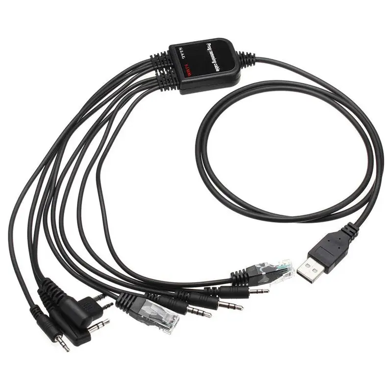 8 in 1 USB Programming Cable Compatible for Walkie Talkie Motorola Kenwood ICOM BAOFENG TYT QYT Radio