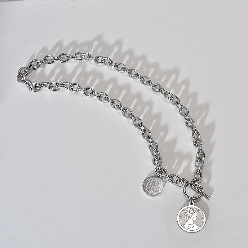 

Fashion titanium steel stainless steel necklace female street hip hop LOVE all-match pendant hot sale