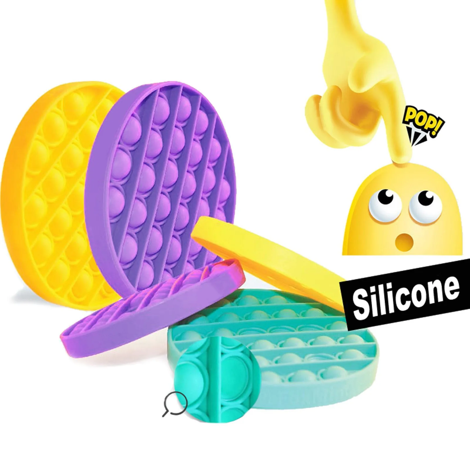 

2pc Push Bubble Squeeze Sensory Toy Autism Special Needs Stress Reliever Bubble Sensory Squeeze Toy Squeeze Sensory Toy Silicone