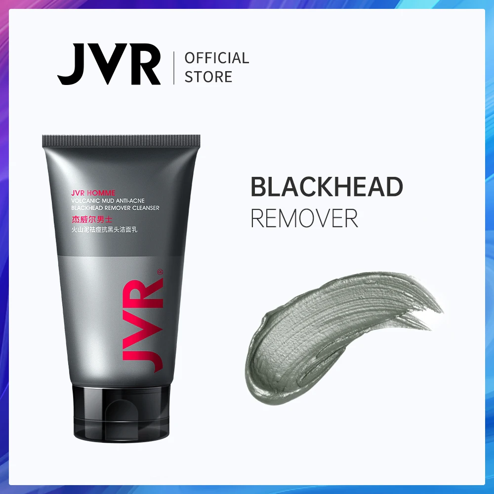 

JVR Volcanic Mud/Seaweed/Hyaluronic Acid Facial Cleanser Moisturizing Cleanser Foam Blackhead Remover Face Wash Shrink Pores
