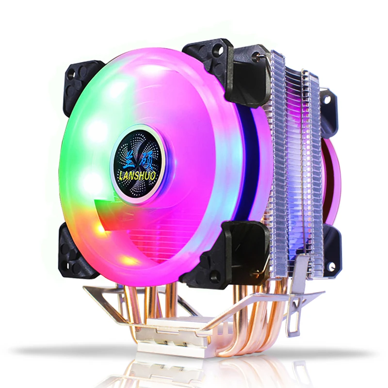 

RGB LED CPU Cooler 4 Copper Heatpipe 9CM Cooling Fan Radiator for 775 1150 1151 1155 1156 1200 1366 AM3 AM4 AMD X79 X99 2011