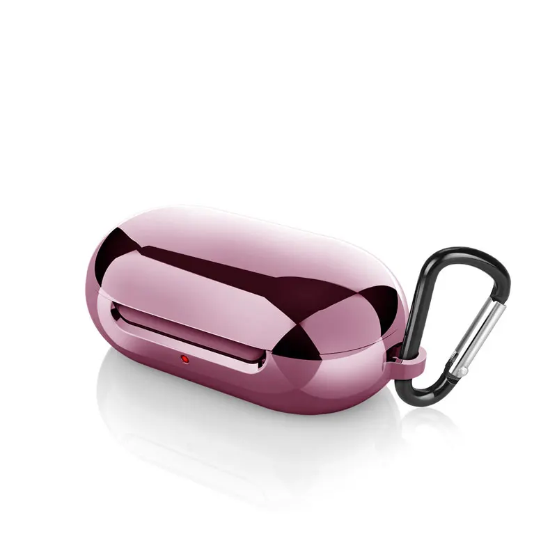Pink case Защитный чехол для samsung Galaxy Buds наушники флип-открытый силиконовый чехол водонепроницаемый противоударный чехол s с карабином - Цвет: Pink case