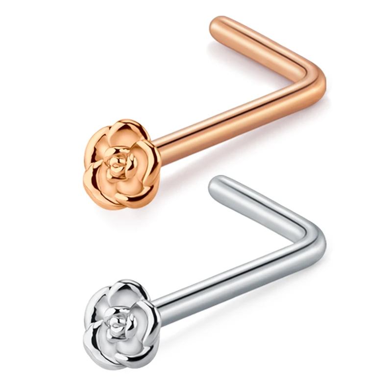 Серьги гвоздики для пирсинга ноздрей из хирургической стали 20 г|Украшения тела| |